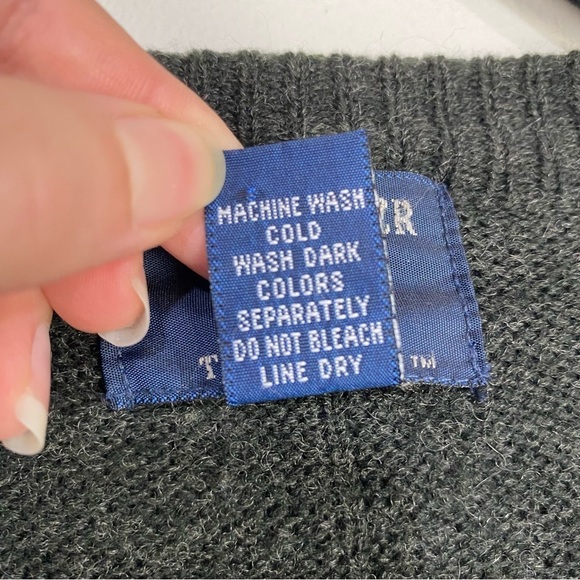 Vintage Salmon River Grey Wool Blend Mens Cardigan XLT Tall - Picture 4 of 4